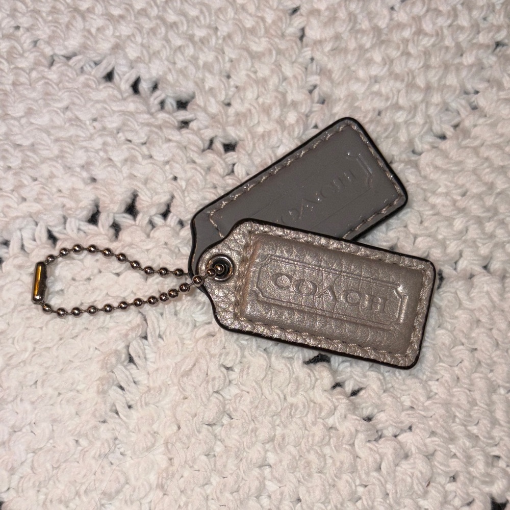 Coach Metallic and Gray Bag Hang Tag Duo